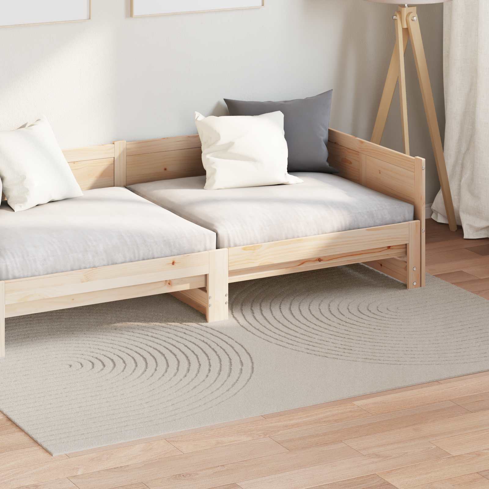 VidaXL tapis rectangulaire huarte crème 170 x 120 cm polyester