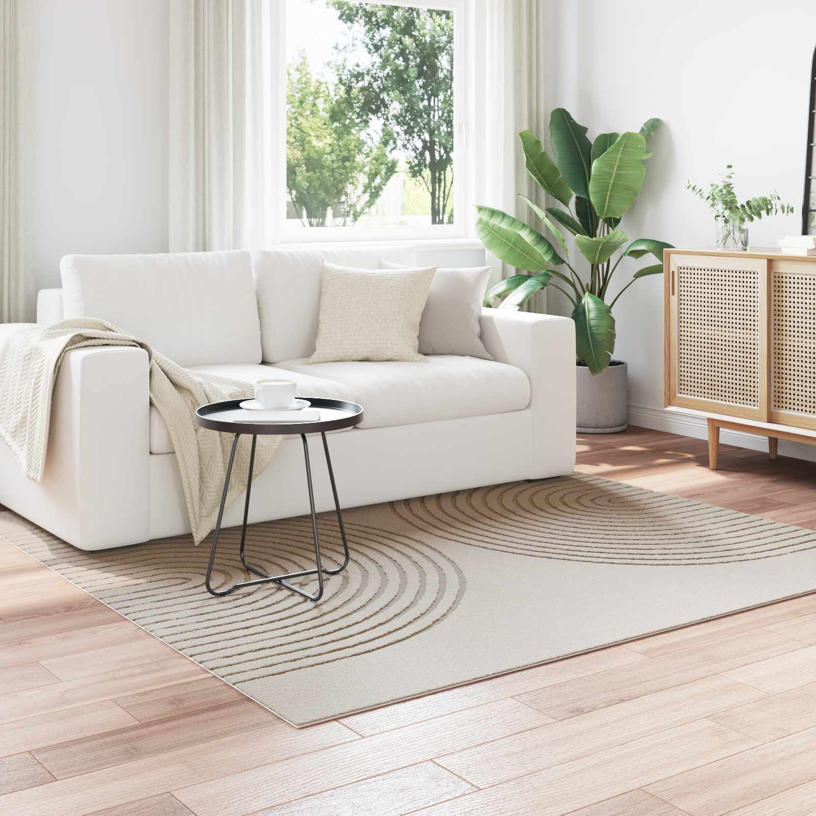 Vidaxx tapis carré huarte crème 200 x 200 cm polyester
