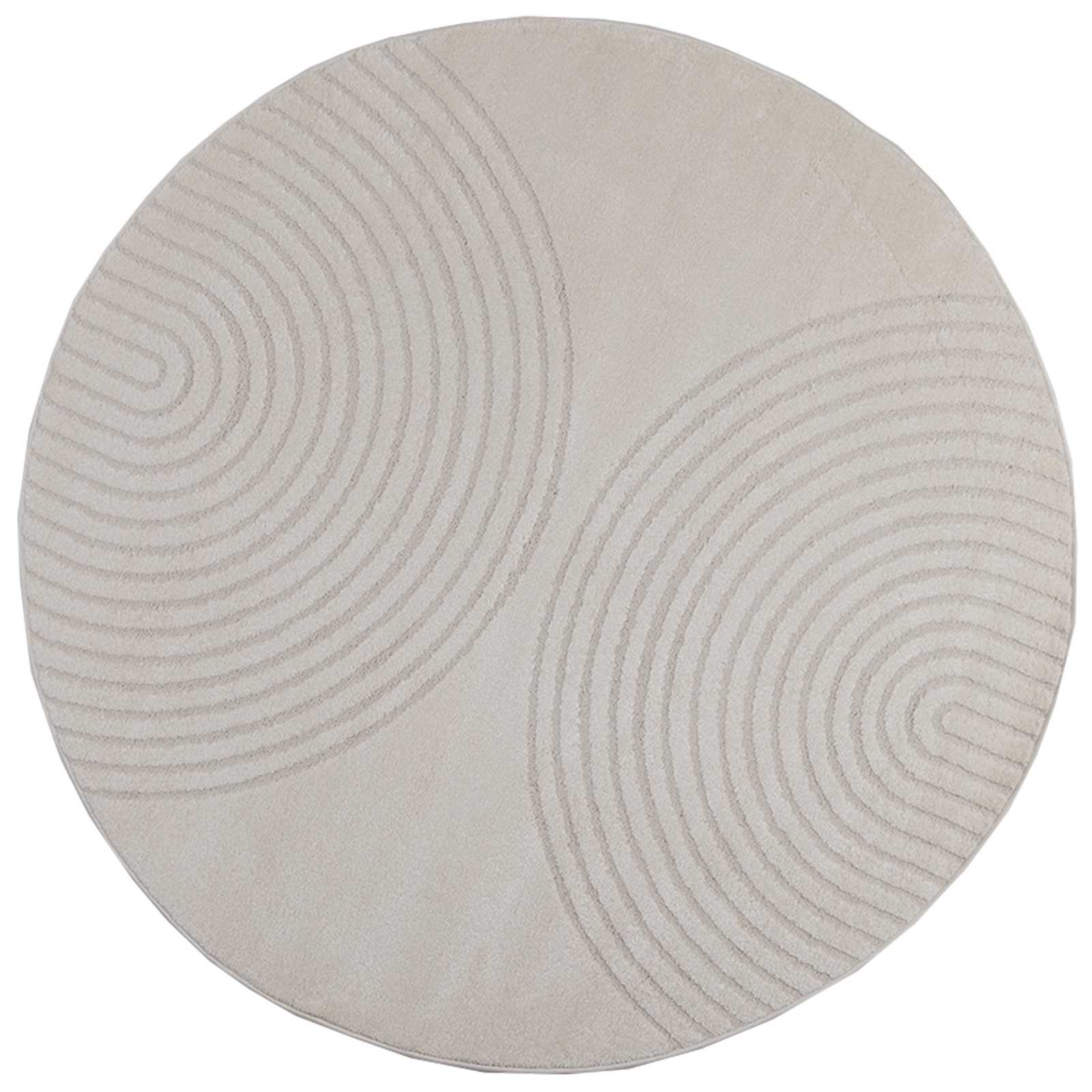 VidaXL tapis rond huarte crème ø 160 cm polyester