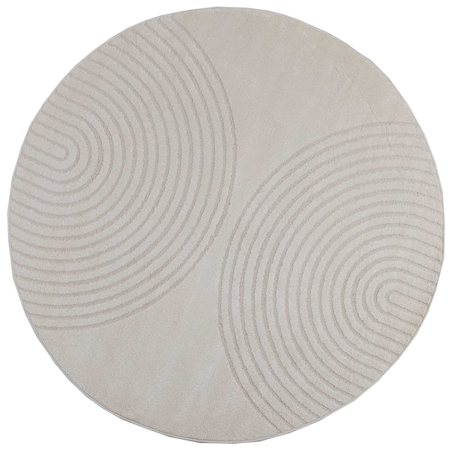 VidaXL tapis rond huarte crème ø 200 cm polyester