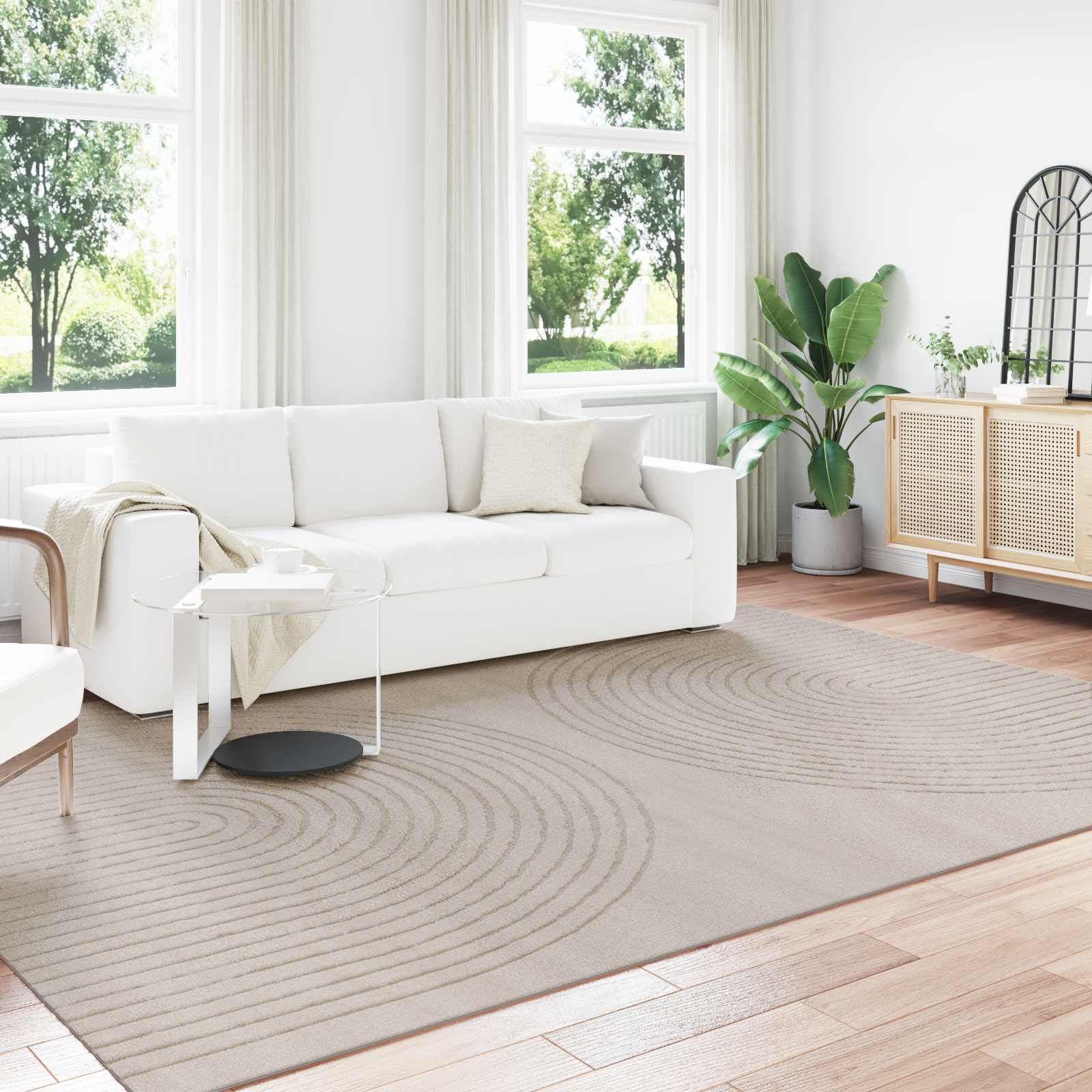 Vidaxx tapis rectangulaire huarte beige 280 x 200 cm polyester
