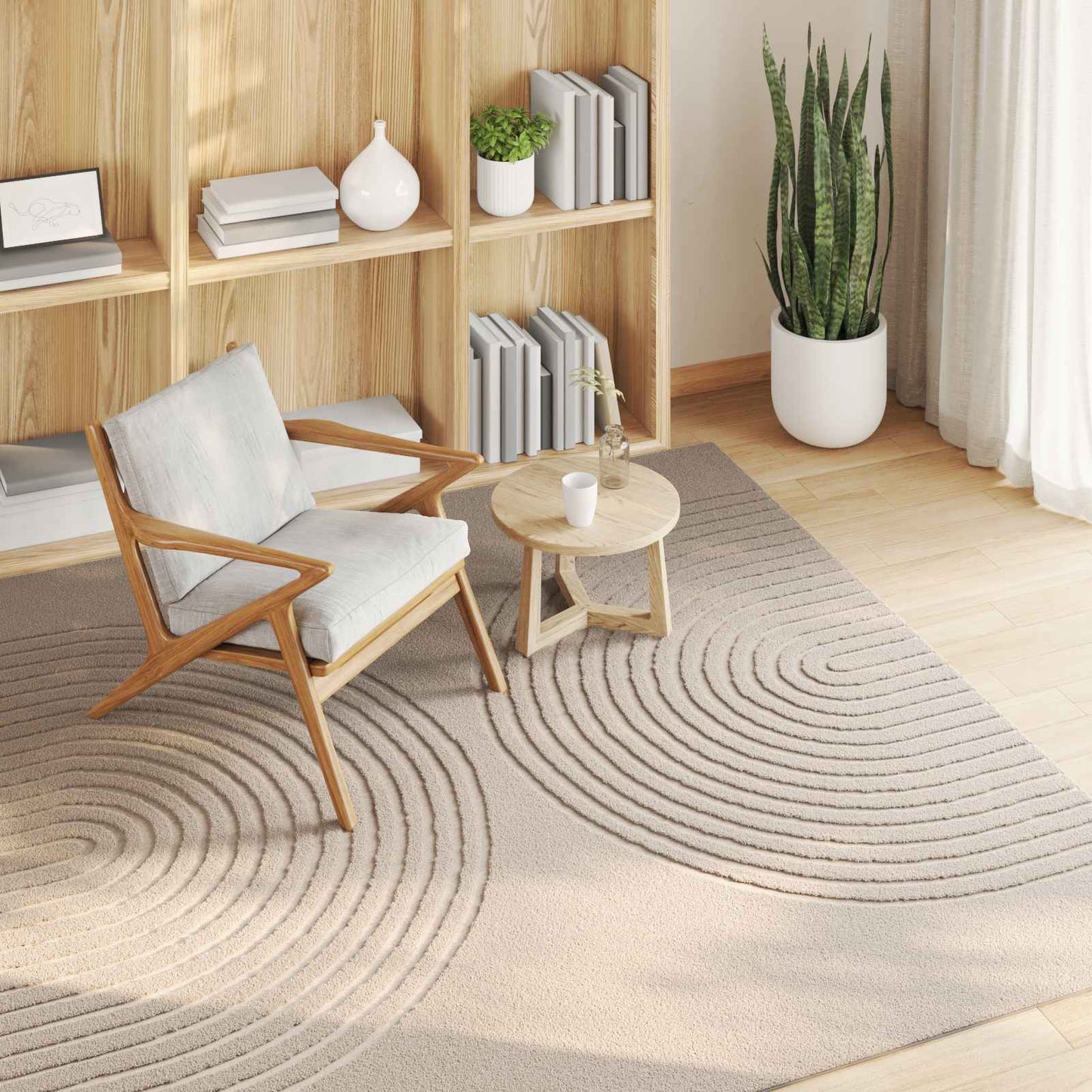 Vidaxx tapis carré huarte beige 120 x 120 cm polyester