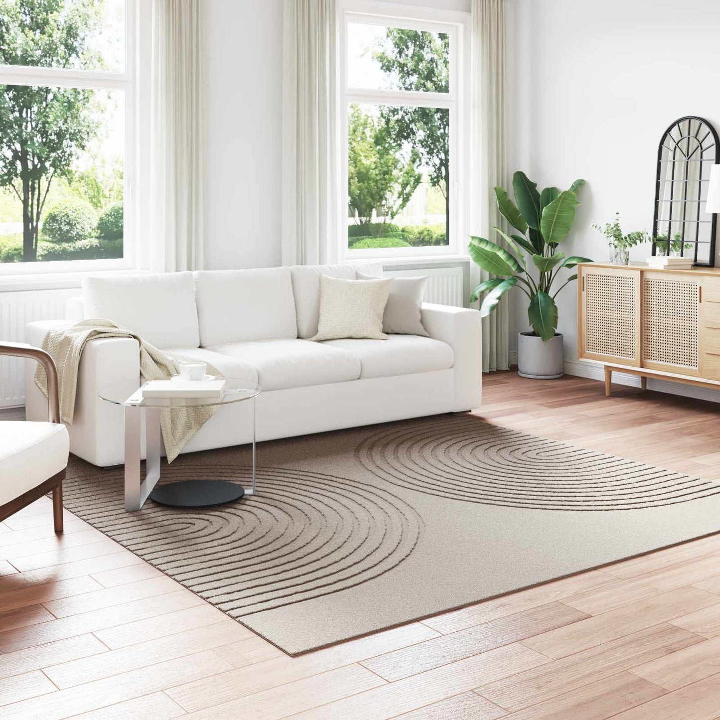 Vidaxx tapis carré huarte beige 240 x 240 cm polyester
