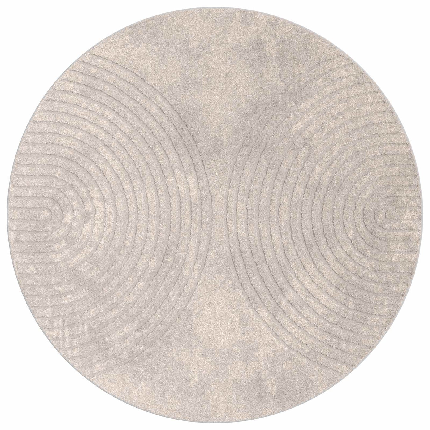 VidaXL tapis rond huarte beige ø 120 cm polyester