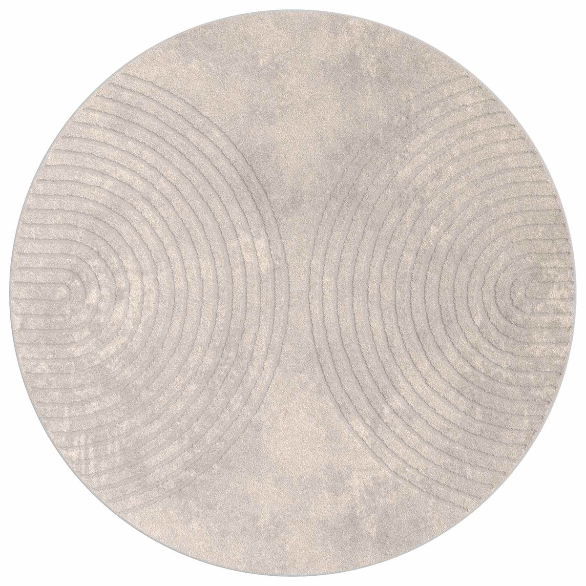 VidaXL tapis rond huarte beige ø 160 cm polyester