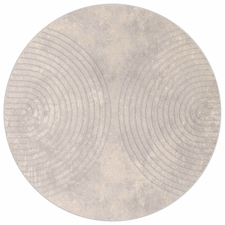 VidaXL tapis rond huarte beige ø 160 cm polyester