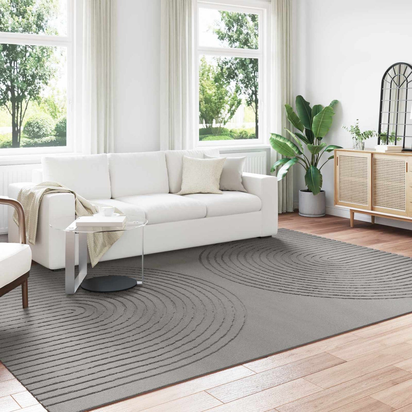 Vidaxx tapis rectangulaire huarte gris 280 x 200 cm polyester