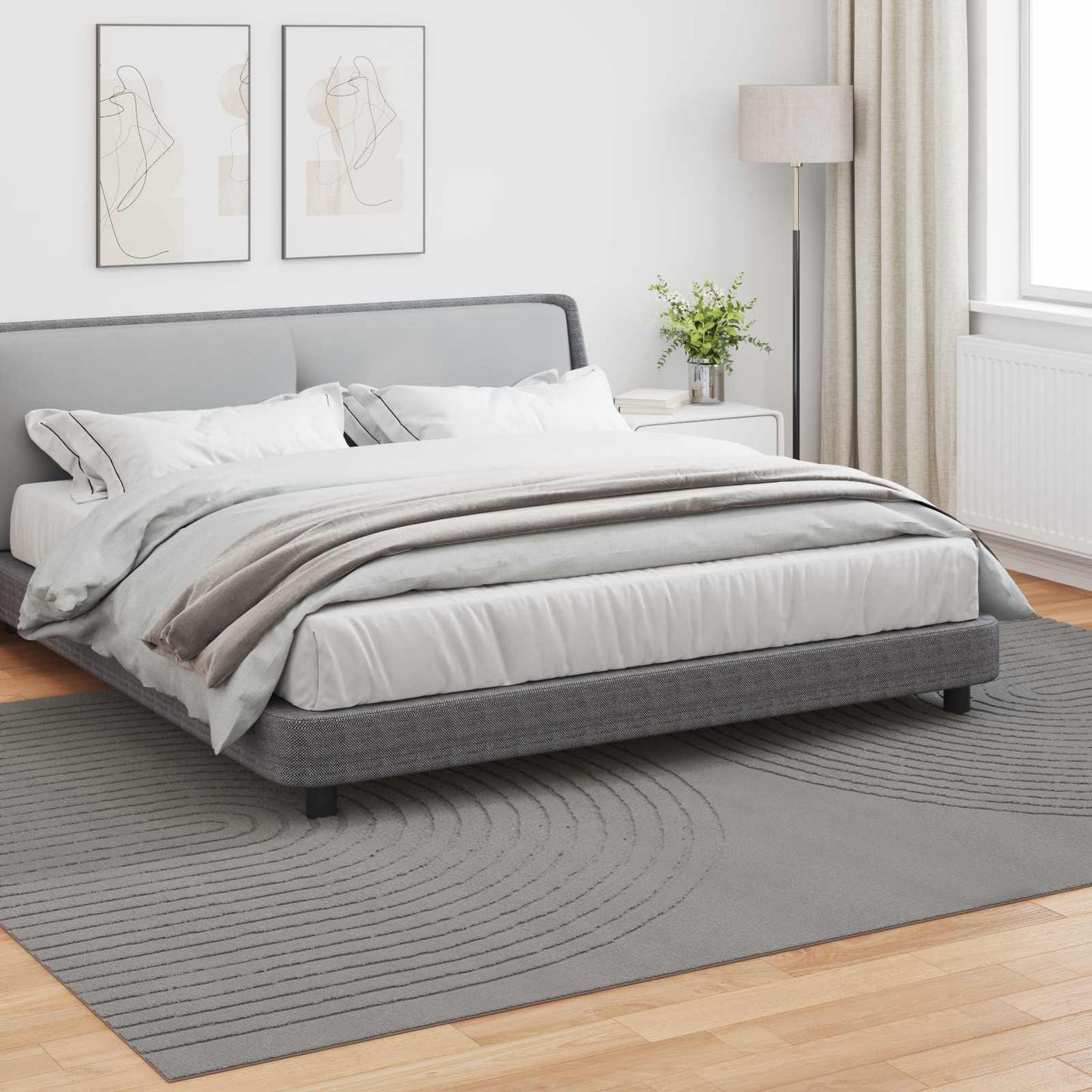Vidaxx tapis rectangulaire huarte gris 280 x 200 cm polyester