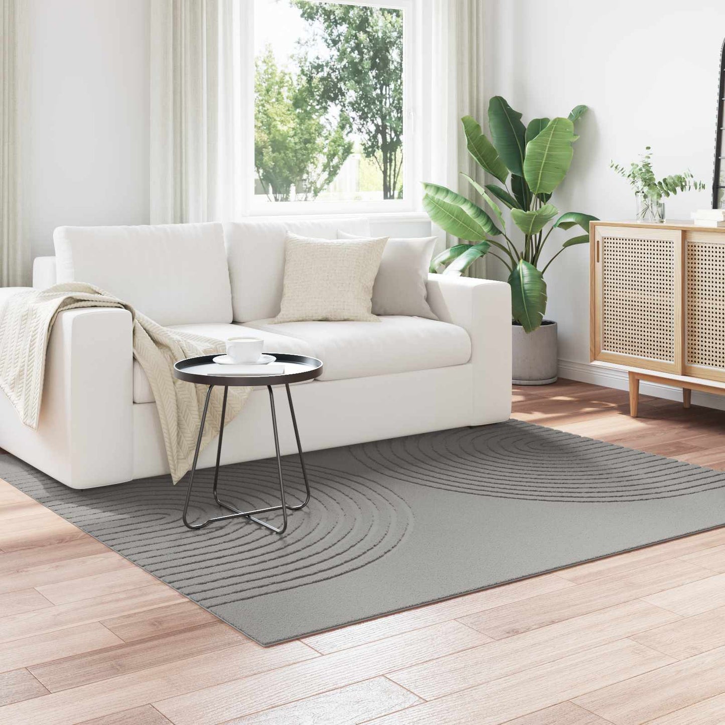 Vidaxx tapis carré huarte gris 200 x 200 cm polyester