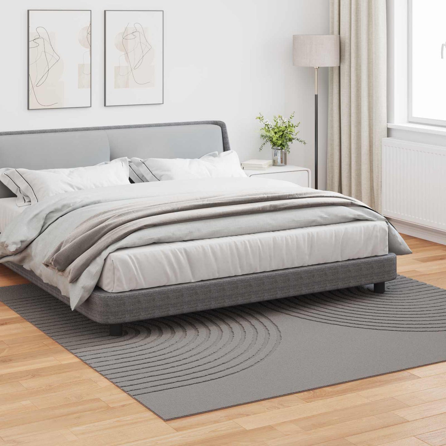 Vidaxx tapis carré huarte gris 240 x 240 cm polyester