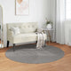 VidaXL tapis rond huarte gris ø 160 cm polyester