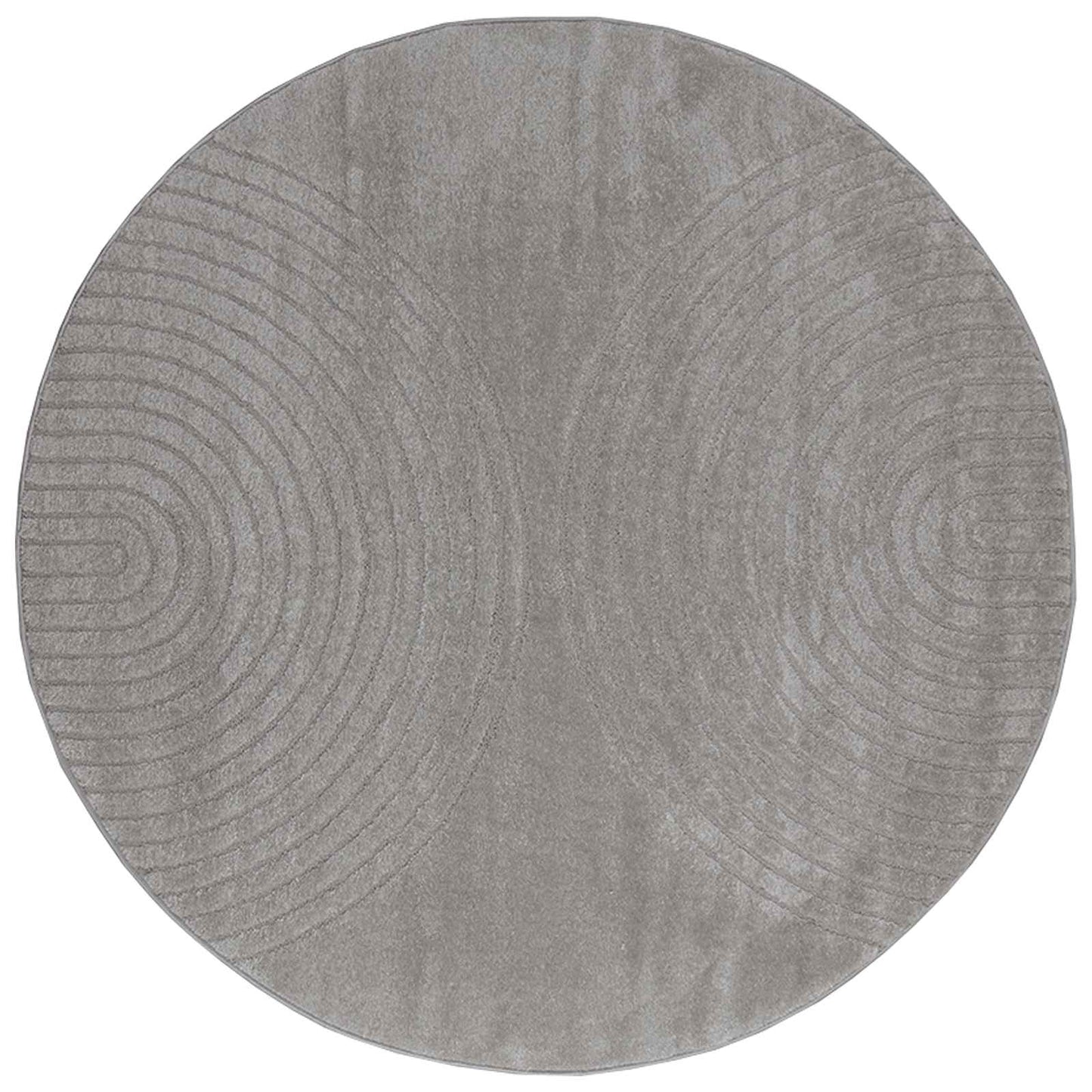 VidaXL tapis rond huarte gris ø 160 cm polyester