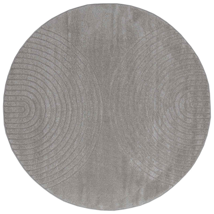 VidaXL tapis rond huarte gris ø 160 cm polyester