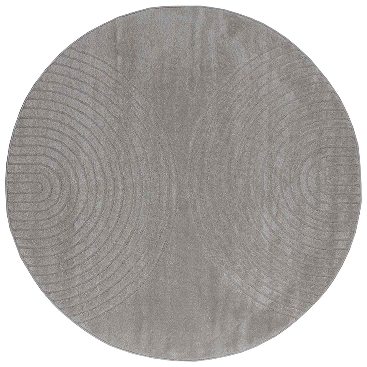 VidaXL tapis rond huarte gris ø 200 cm polyester
