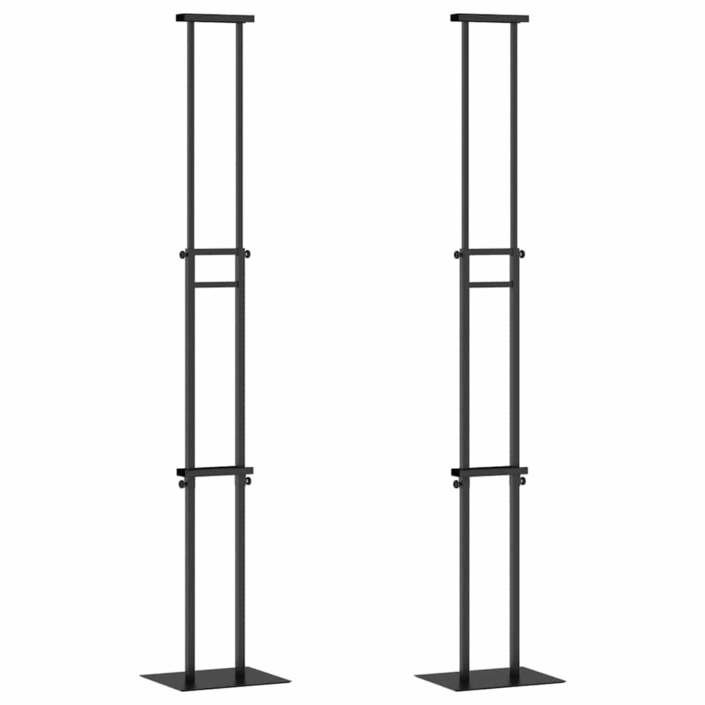 VidaXL présentoirs de salon 2 pcs noir 30 x 23,5 x 210 cm acier