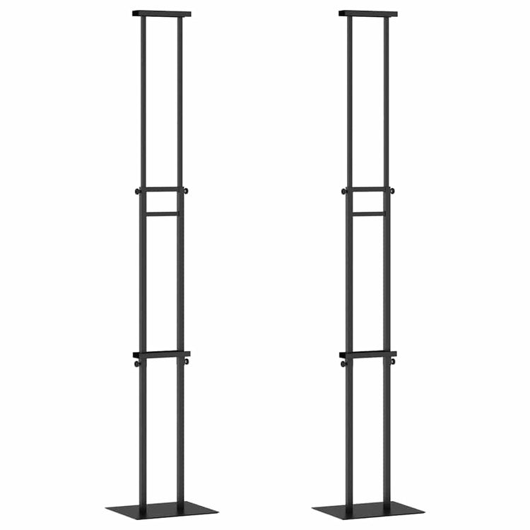 VidaXL présentoirs de salon 2 pcs noir 30 x 23,5 x 210 cm acier