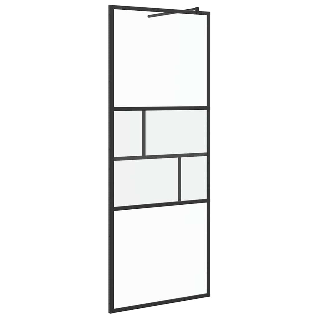 Vidaxx paroi de douche à l'italienne noir 80 x 195 x 0,5 cm verre et aluminium