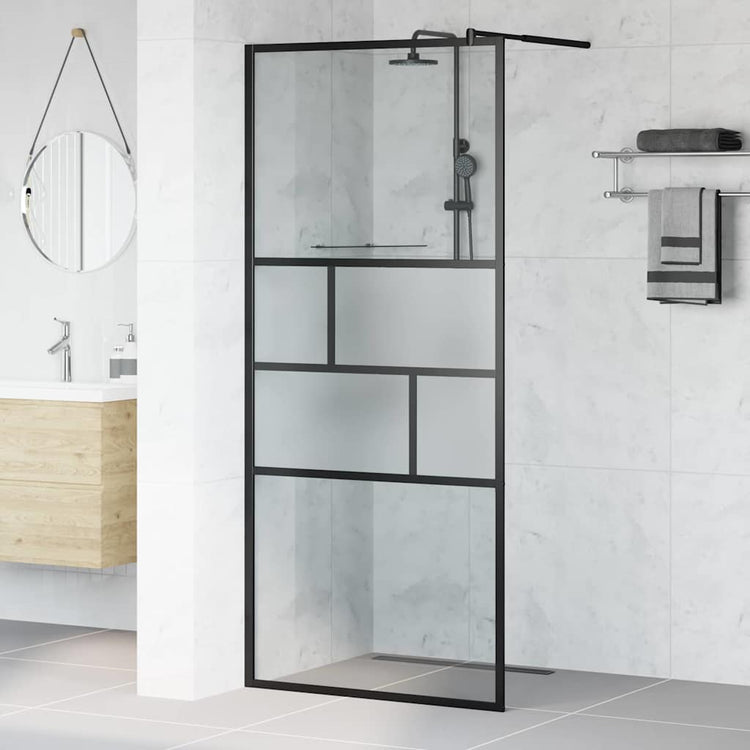 Vidaxx paroi de douche à l'italienne noir 80 x 195 x 0,5 cm verre et aluminium