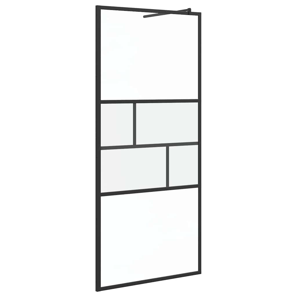 Vidaxx paroi de douche à l'italienne noir 80 x 195 x 0,5 cm verre et aluminium