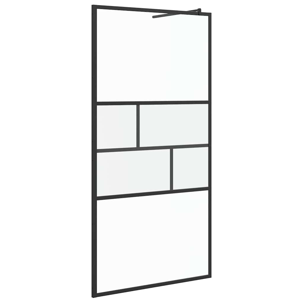 Vidaxx paroi de douche à l'italienne noir 80 x 195 x 0,5 cm verre et aluminium
