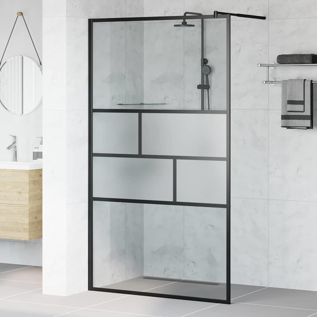 Vidaxx paroi de douche à l'italienne noir 80 x 195 x 0,5 cm verre et aluminium