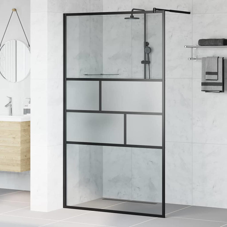 Vidaxx paroi de douche à l'italienne noir 80 x 195 x 0,5 cm verre et aluminium