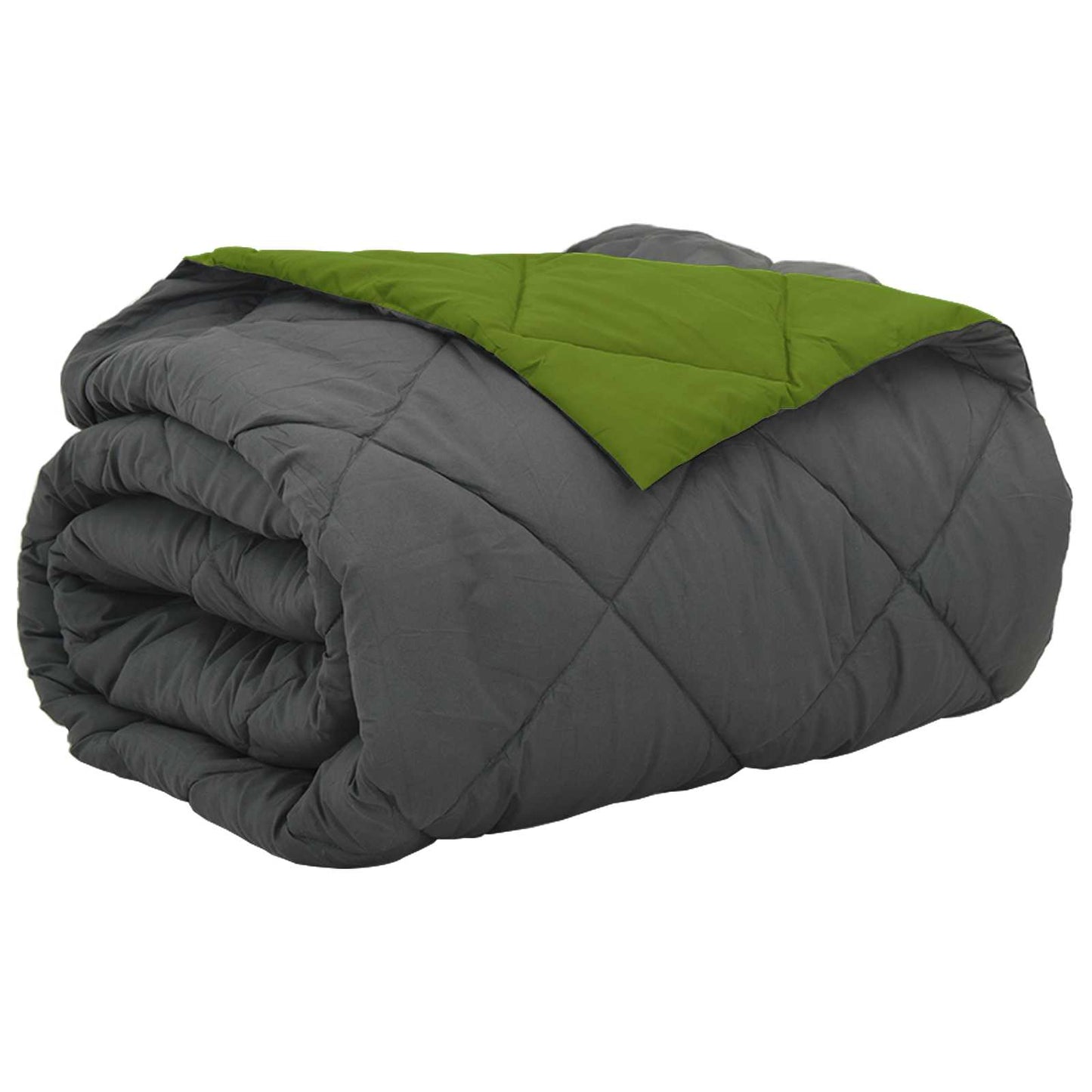 Vidaxl couette d'été vert et anthracite 240 x 200 cm microfibre