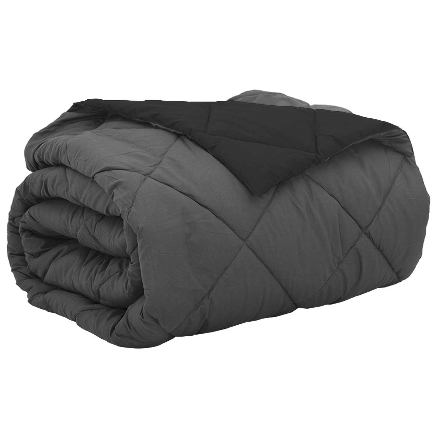 Vidaxl couette d'été noir et anthracite 220 x 240 cm microfibre