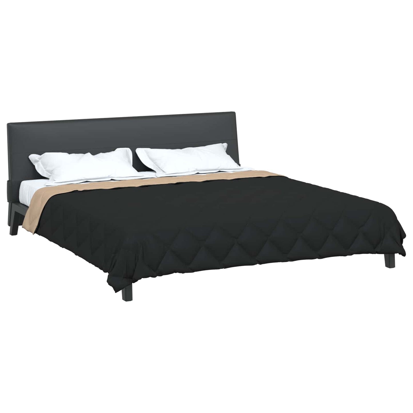 Vidaxx couette d'été noir et taupe 220 x 200 cm microfibre