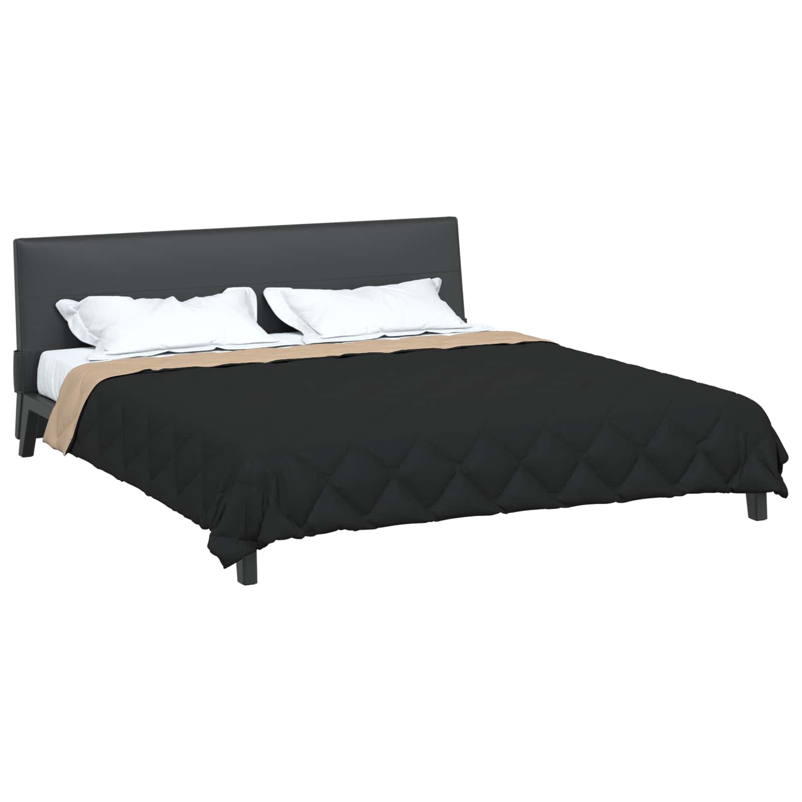 Vidaxx couette d'été noir et taupe 220 x 200 cm microfibre