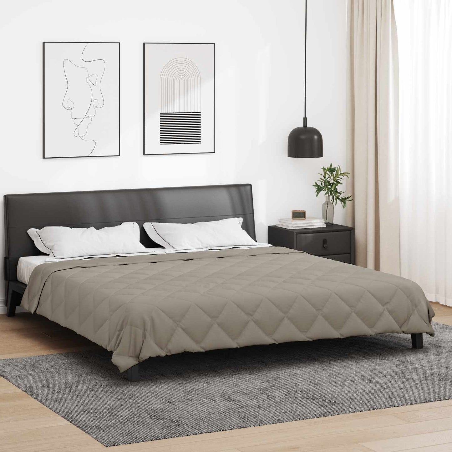 Vidaxl couette d'été gris clair 200 x 200 cm microfibre