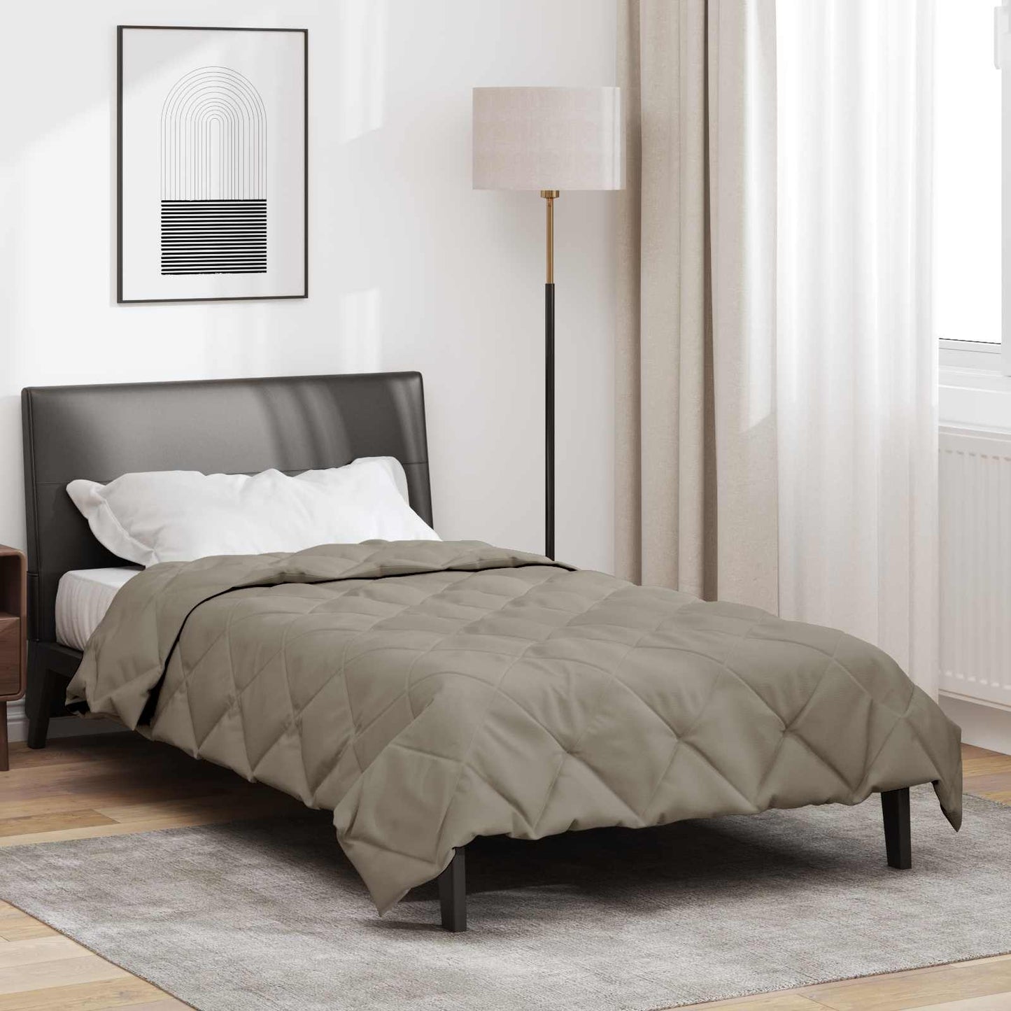 Vidaxl couette d'été gris clair 220 x 135 cm microfibre