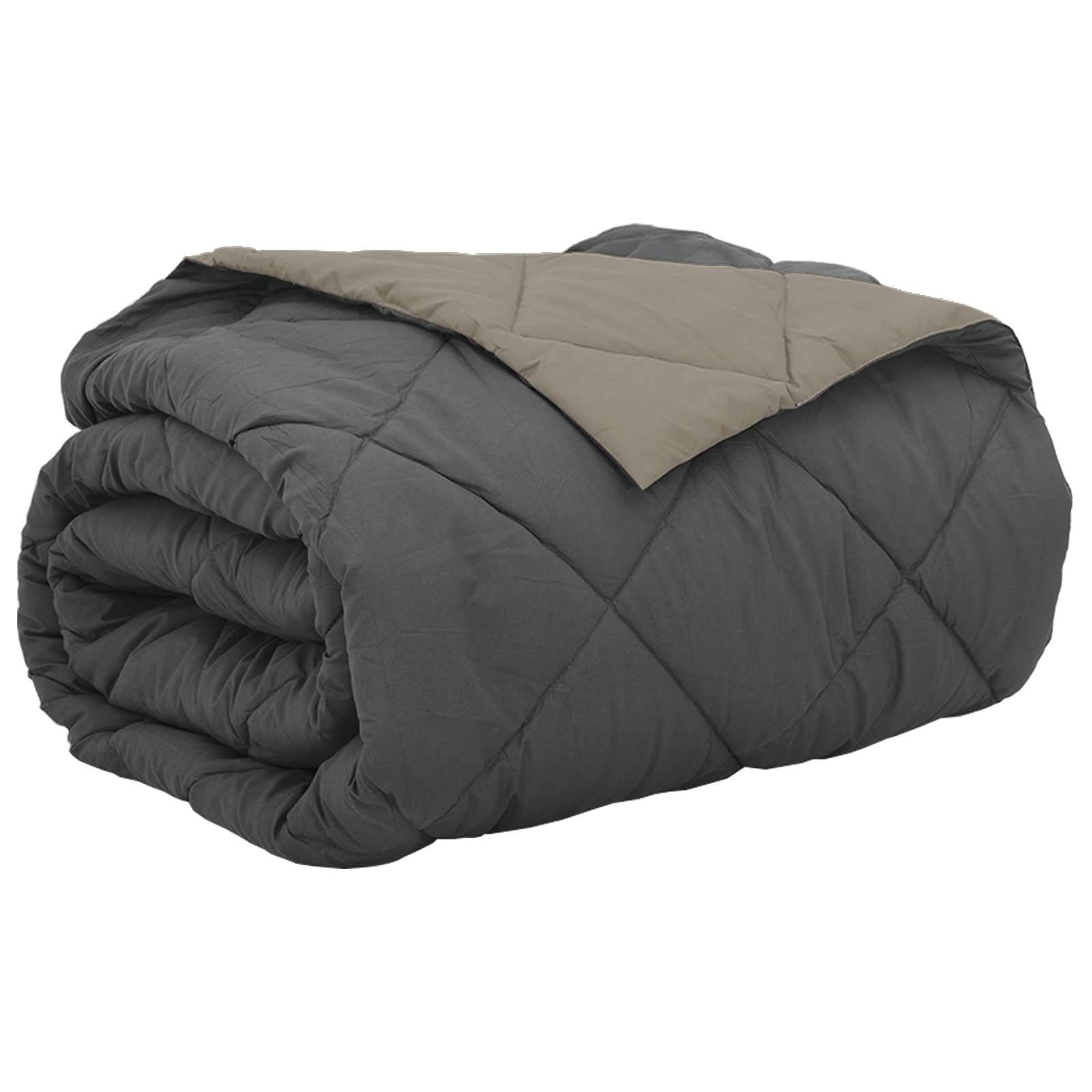 Vidaxl couette d'été gris clair et anthracite 240 x 200 cm microfibre