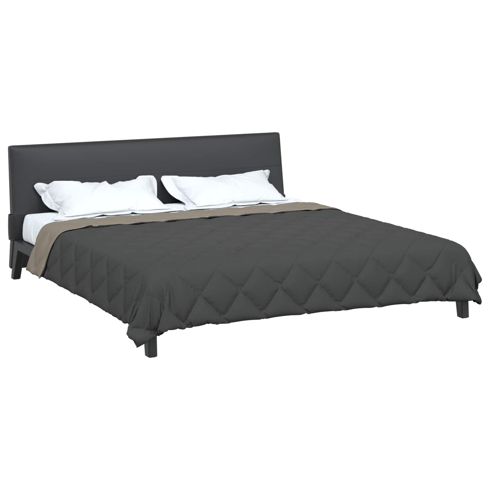 Vidaxl couette d'été gris clair et anthracite 240 x 200 cm microfibre