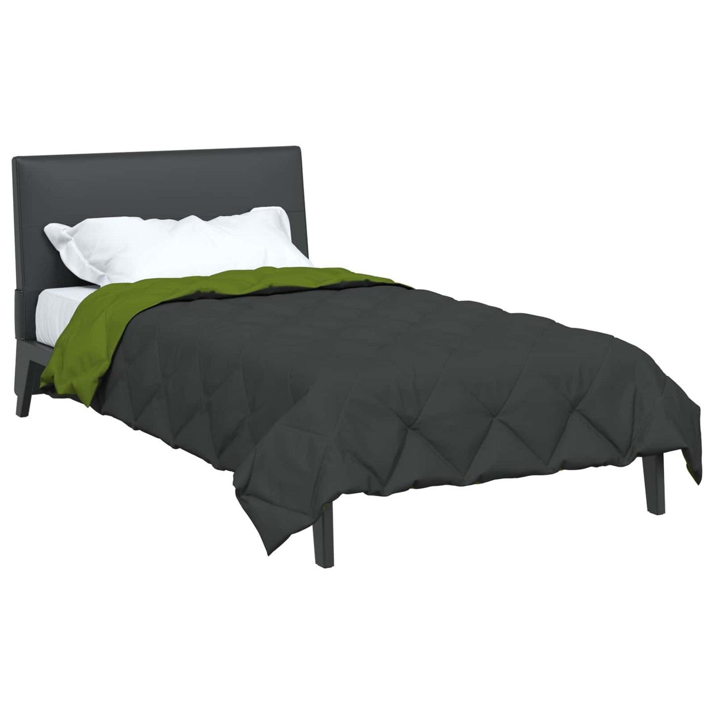 Vidaxx couette toute l'année vert et anthracite 200 x 135 cm microfibre