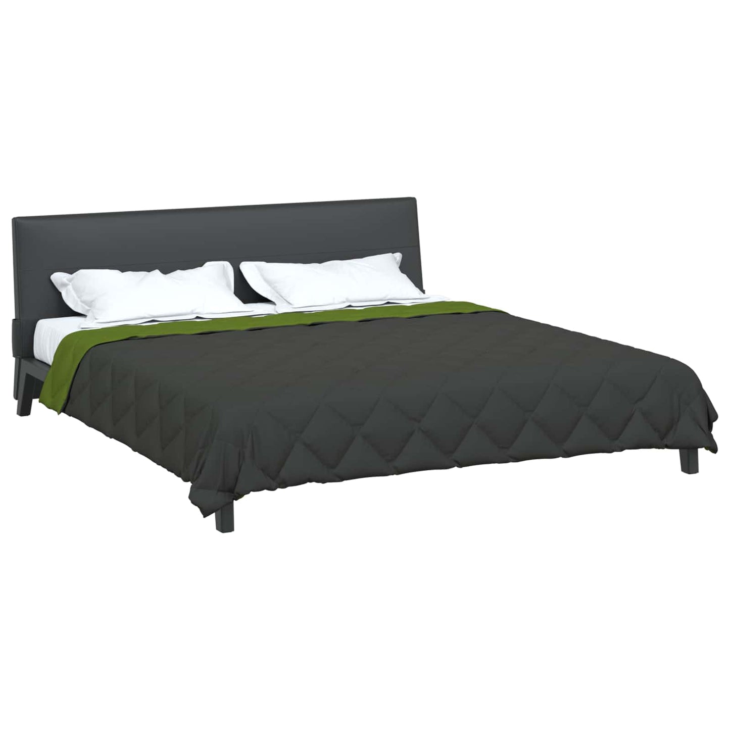 Vidaxx couette toute l'année vert et anthracite 240 x 200 cm microfibre