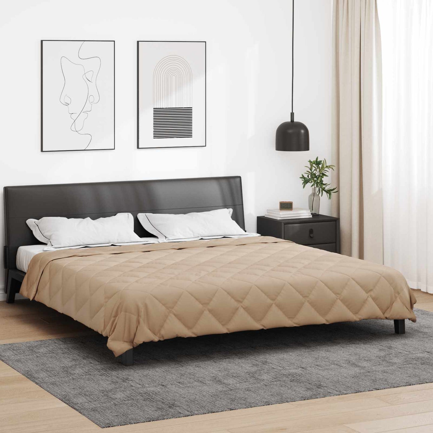 Vidaxx couette toute l'année taupe 220 x 240 cm microfibre