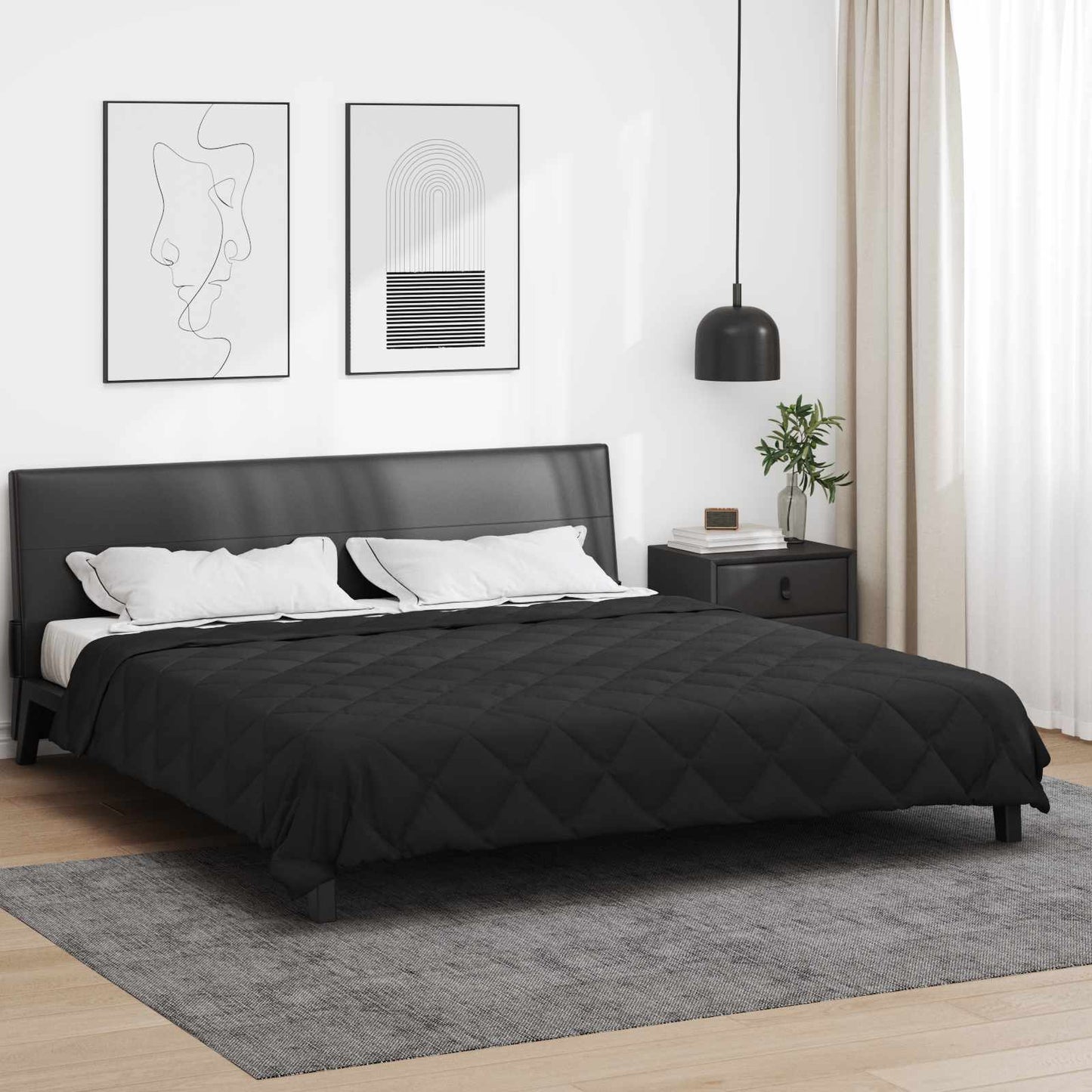 Vidaxx couette toute l'année noir 240 x 260 cm microfibre