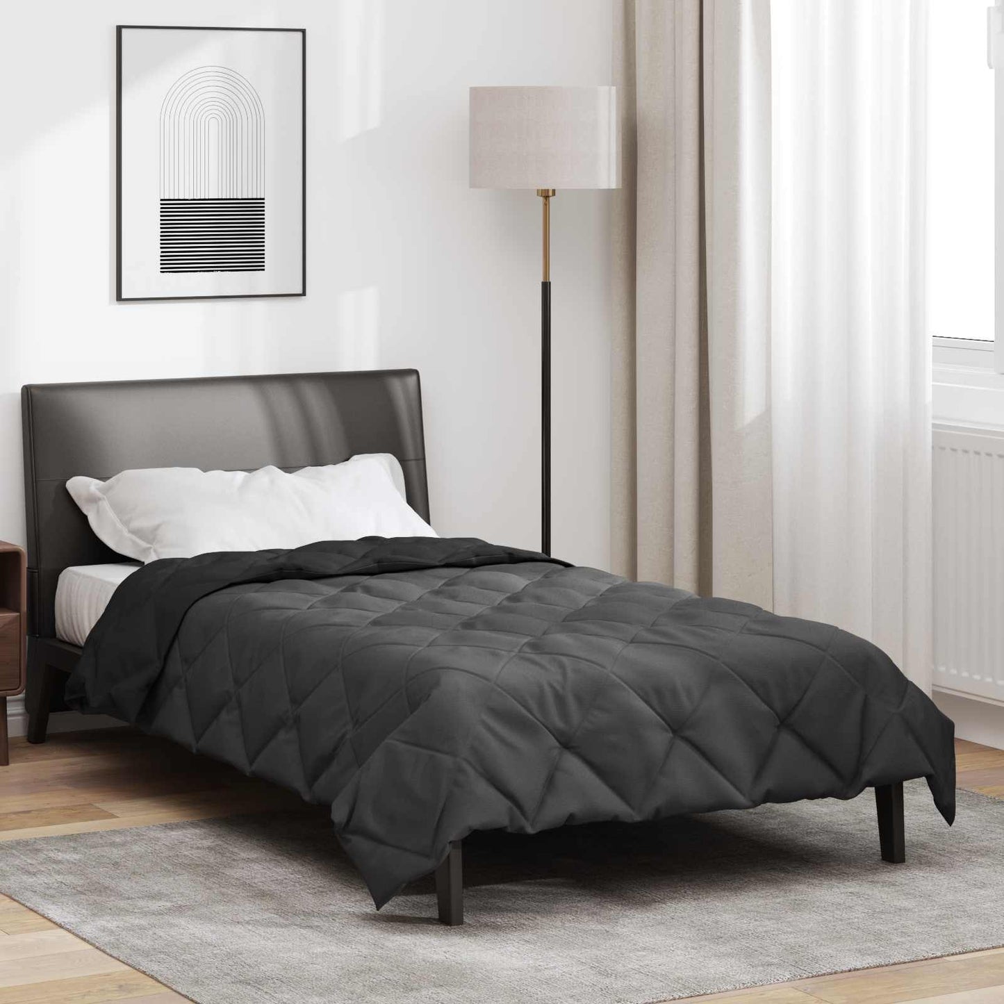 Vidaxx couette toute l'année noir et anthracite 200 x 135 cm microfibre