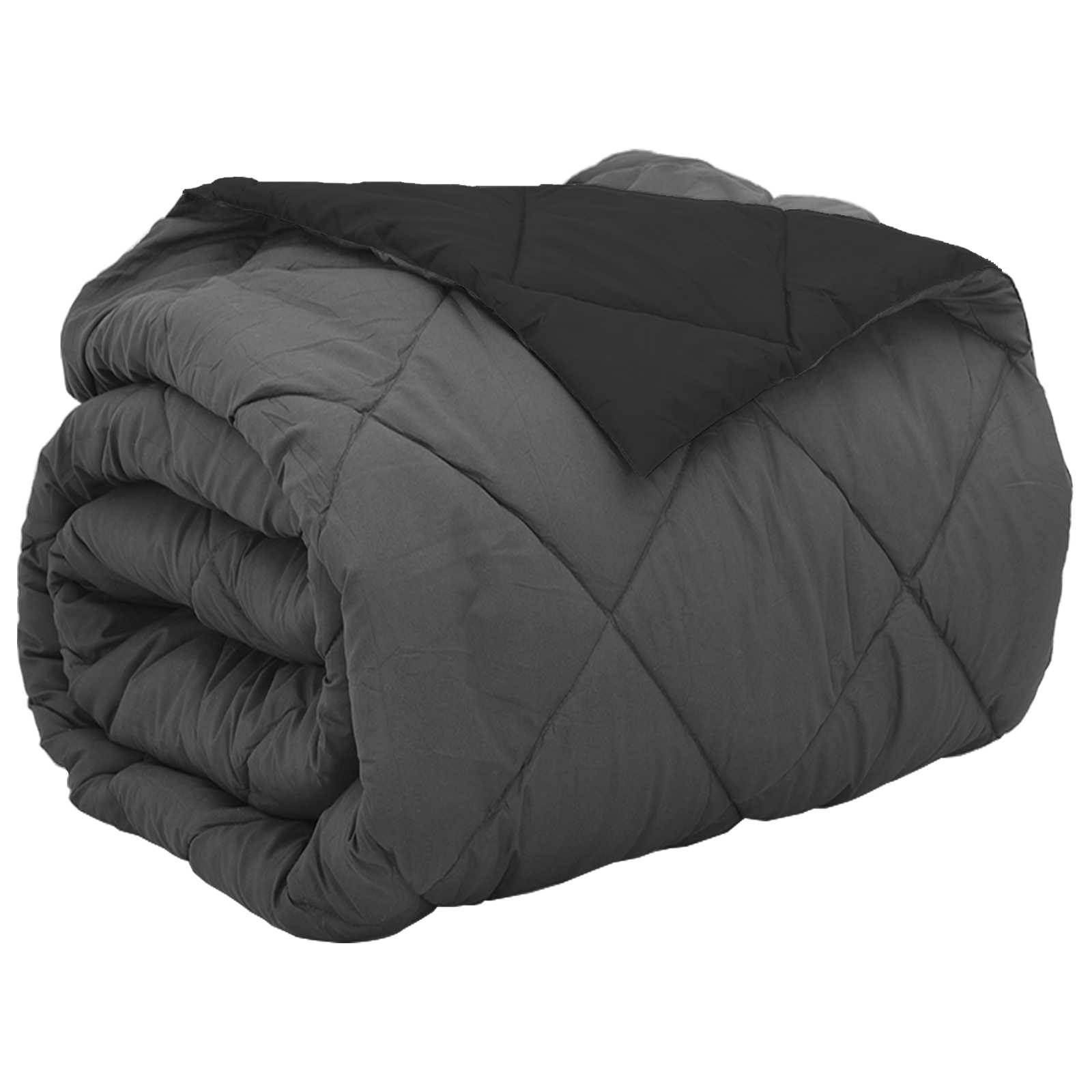 Vidaxx couette toute l'année noir et anthracite 240 x 200 cm microfibre