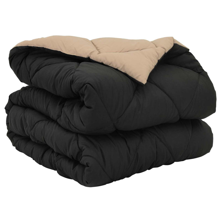 Vidaxx couette toute l'année noir et taupe 220 x 155 cm microfibre