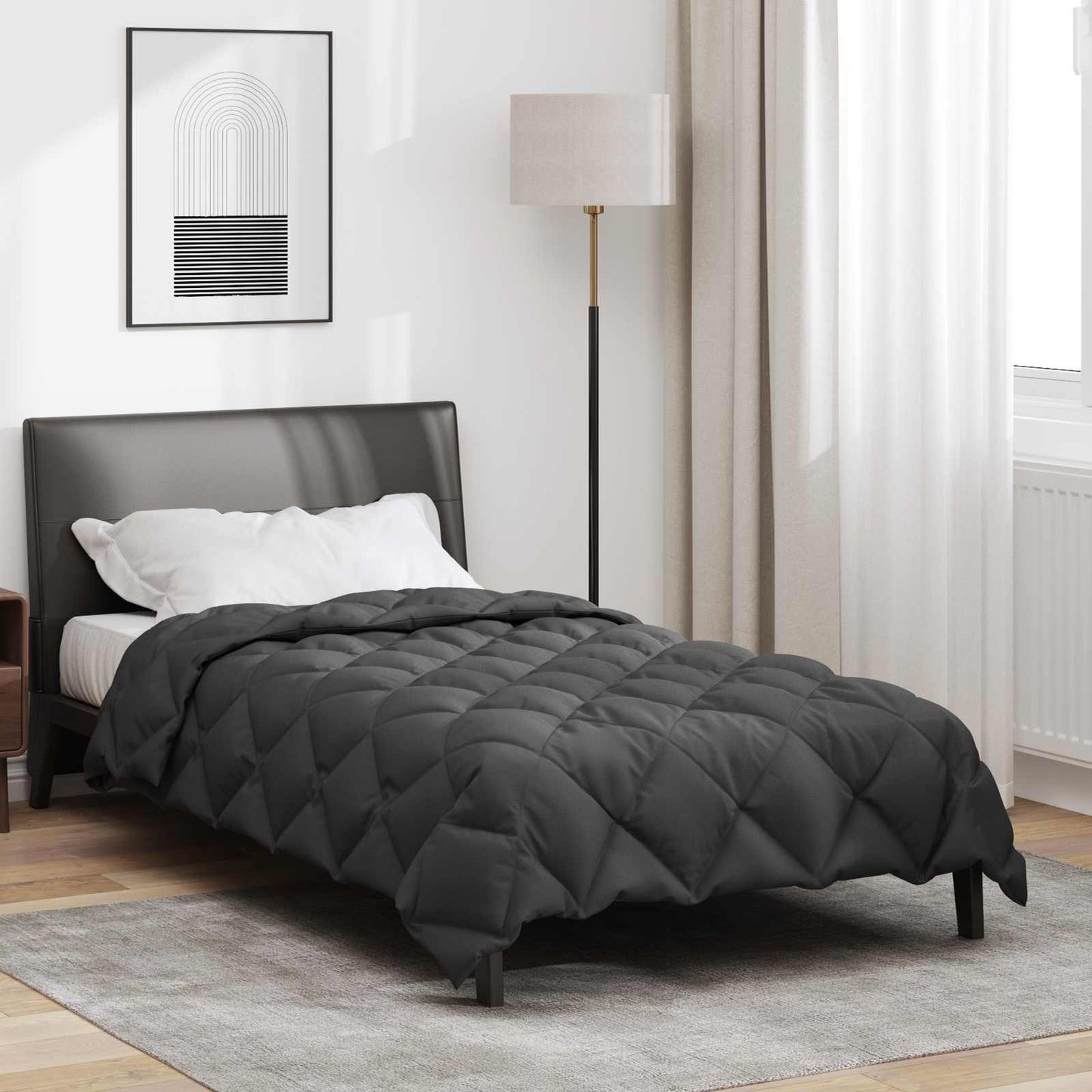 Vidaxl couette d'hiver anthracite 220 x 135 cm microfibre