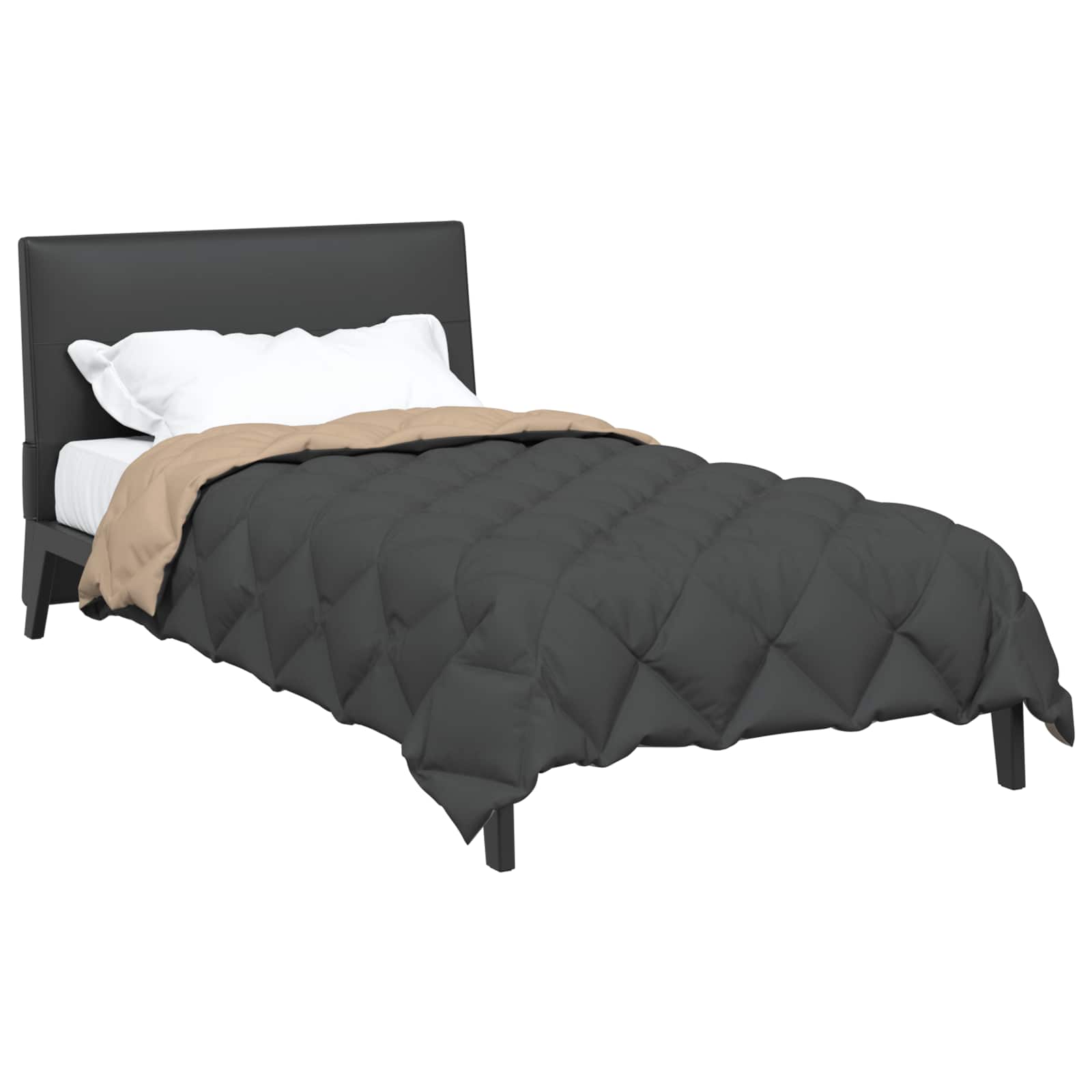 Vidaxl couette hiver anthracite et taupe 200 x 140 cm microfibre
