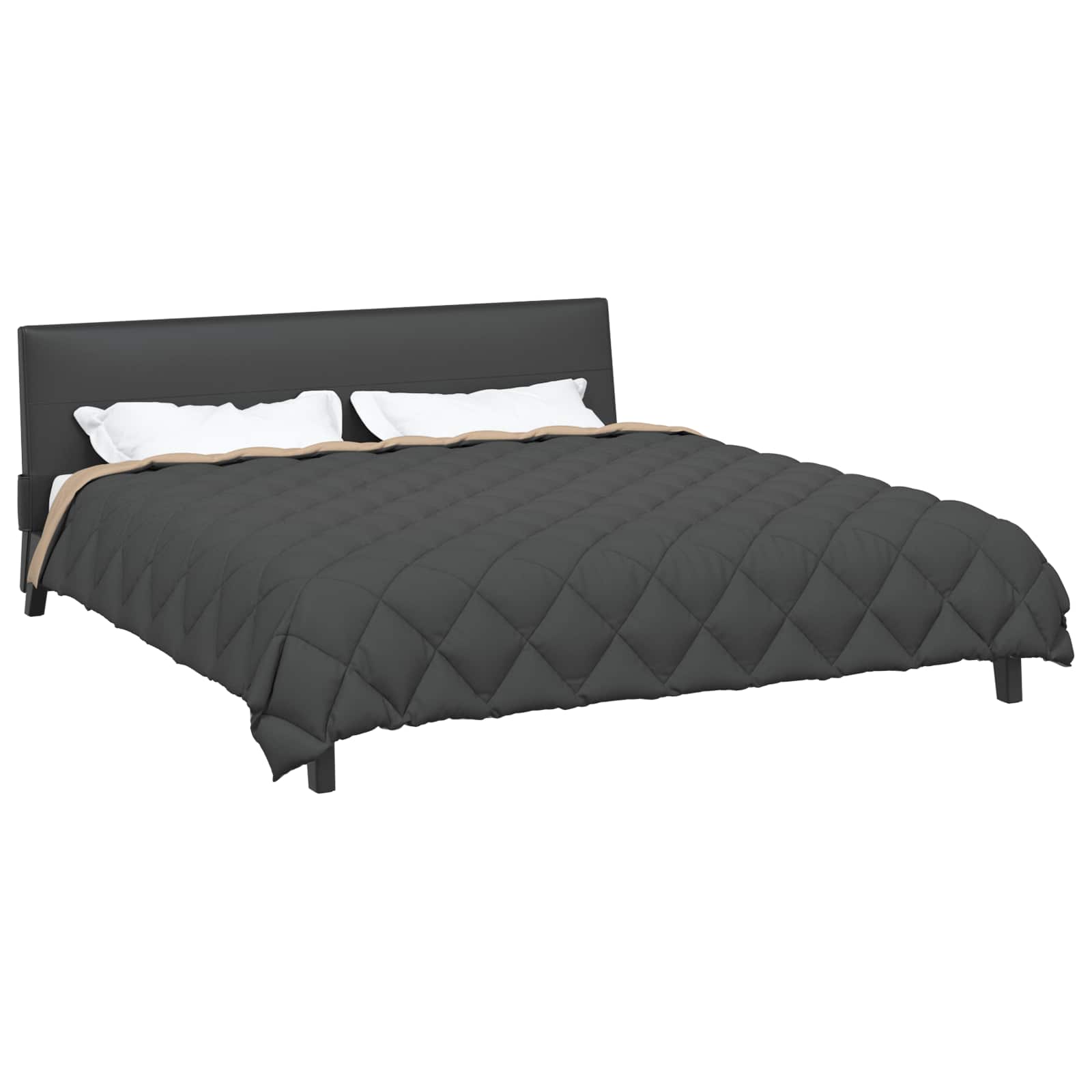 Vidaxl couette hiver anthracite et taupe 220 x 260 cm microfibre