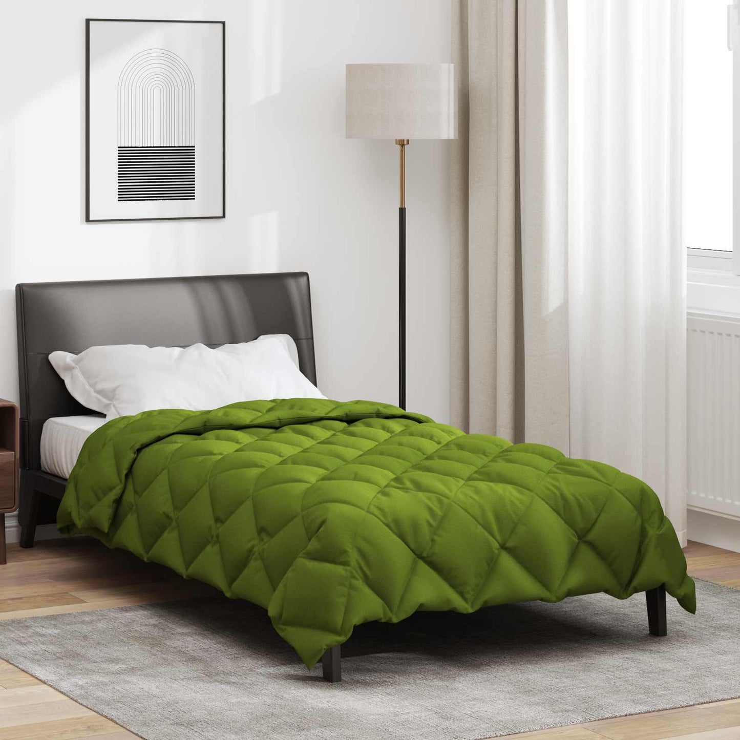 Vidaxl couette d'hiver vert 220 x 140 cm microfibre