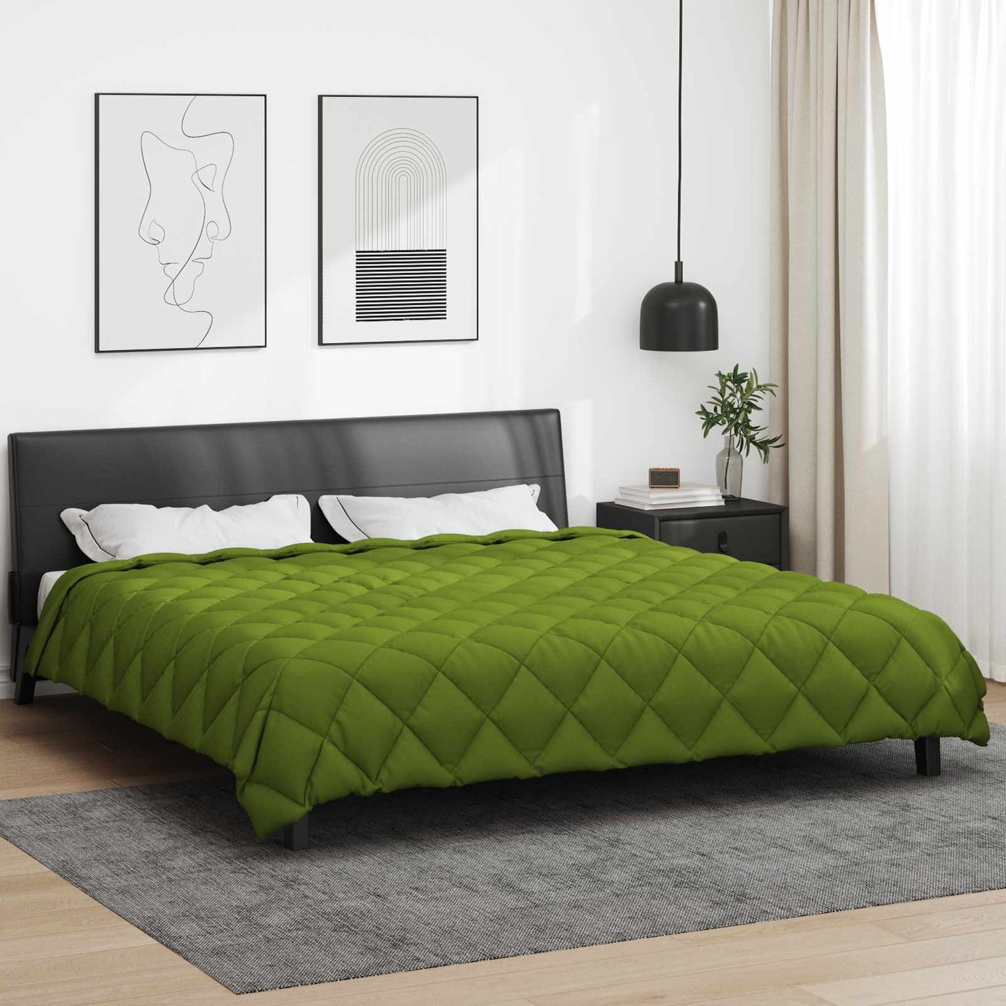 Vidaxl couette d'hiver vert 240 x 260 cm microfibre