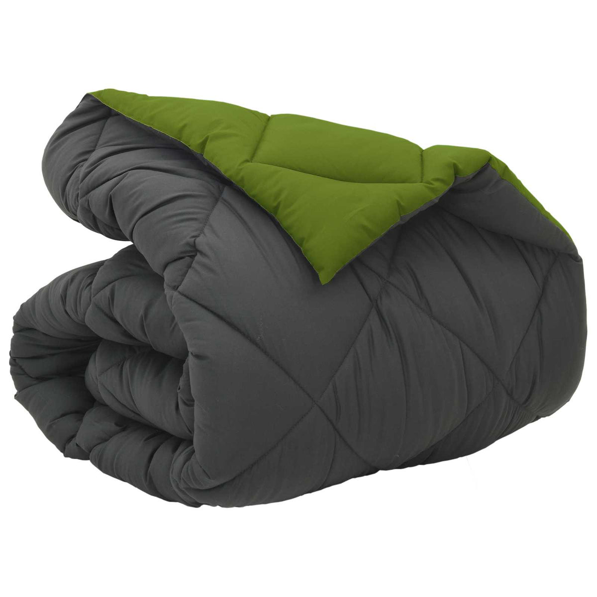 Vidaxl couette d'hiver vert et anthracite 200 x 140 cm microfibre