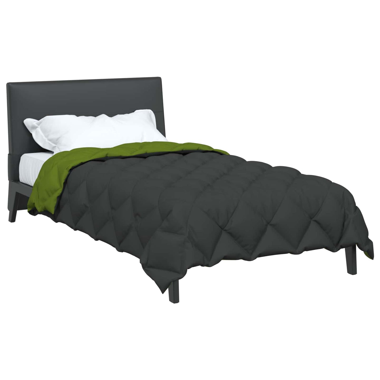 Vidaxl couette hiver vert et anthracite 220 x 135 cm microfibre