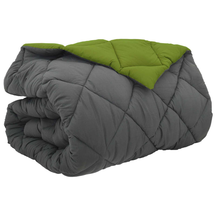 Vidaxl couette hiver vert et anthracite 220 x 240 cm microfibre