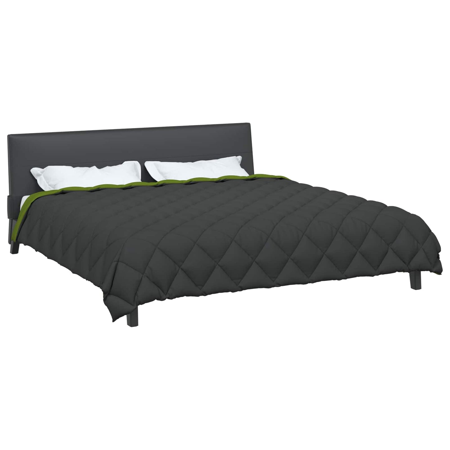 Vidaxl couette hiver vert et anthracite 220 x 260 cm microfibre